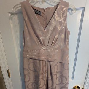 Anne Klein New York Champagne Mod Lined Geometric Sleeveless Dress Ladies sz 8